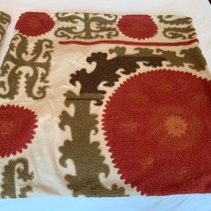 Pottery Barn Suzani Embroidered Pillow covers 26” x 26”, set of 2